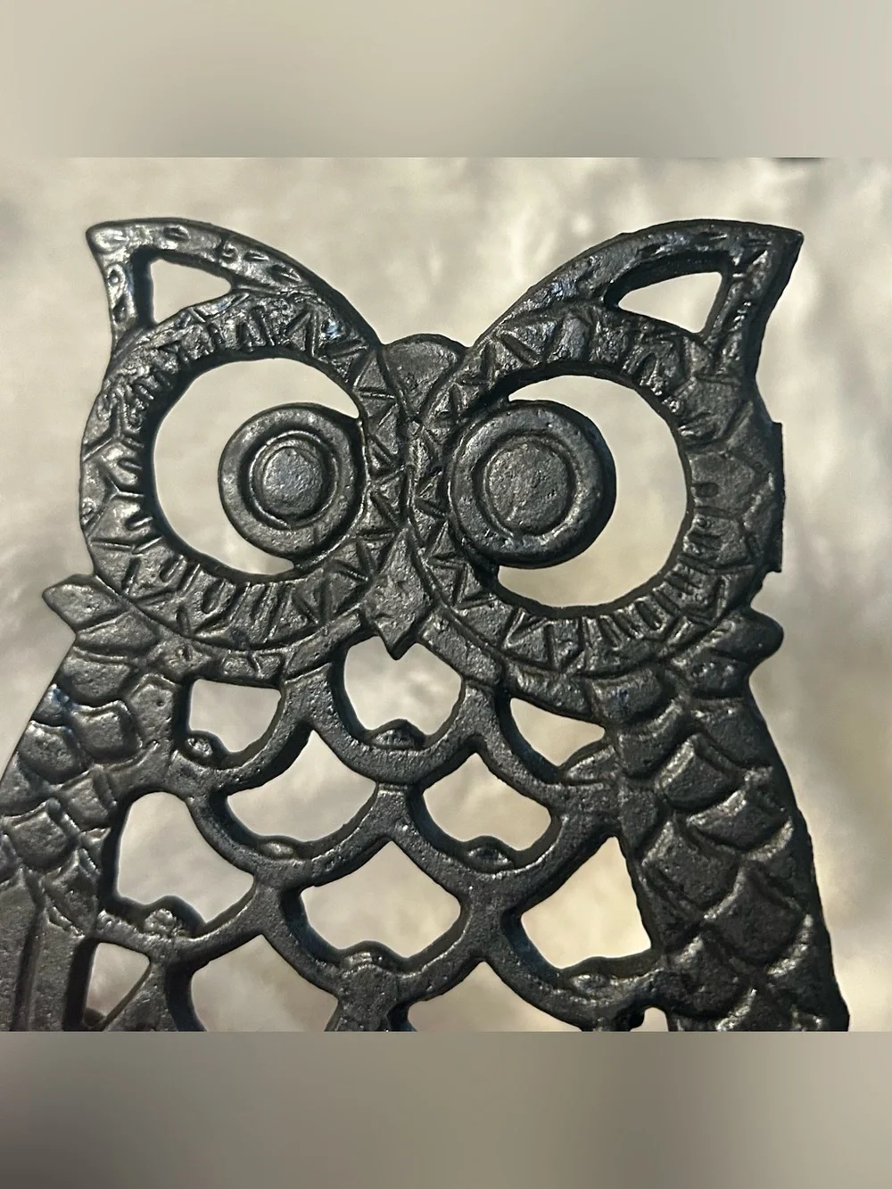Vintage Cast Iron Owl Trivets - Set of 4